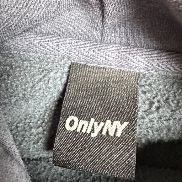 OnlyNY New York City Recycles Hoodie Men's Small Blue Spell Out‎ Sweatshirt Rap - Picture 4 of 9
